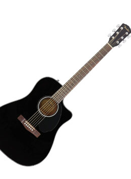 Fender CD-60SCE Acoustic-Electric Guitar - Dreadnought Body Style - Black Finish