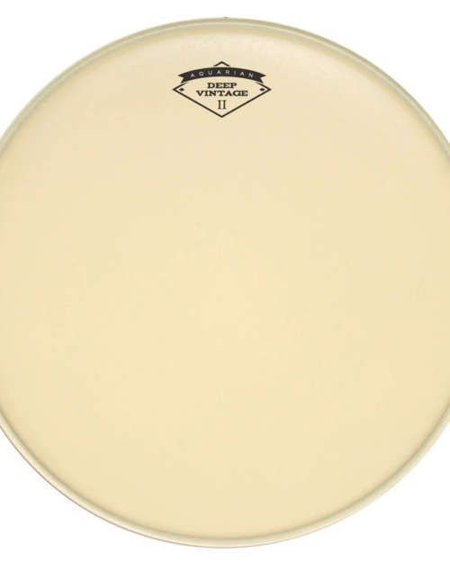 Elevate your drum's sound with the Aquarian DEEP VINTAGE II Drumhead. available in all sizes 10", 12",13/14",16" 20/22" and other drum accessories