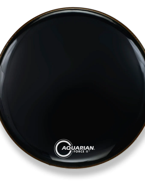 AQUARIAN DRUMHEADS FORCE II GLOSS BLACK RESONANT 22"