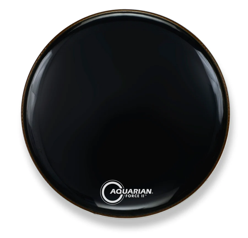 AQUARIAN DRUMHEADS FORCE II GLOSS BLACK RESONANT 22"